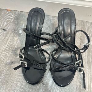 Elegant Black Strappy Women's Heels